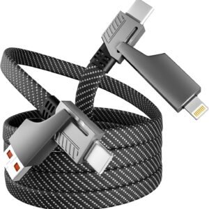 4 in 1 Charging Cable Fast Charging 65W, USB C Cable 4-in-1 USB Multi Charging Cable with E-Mark Chip, Multiple iPhone Charger